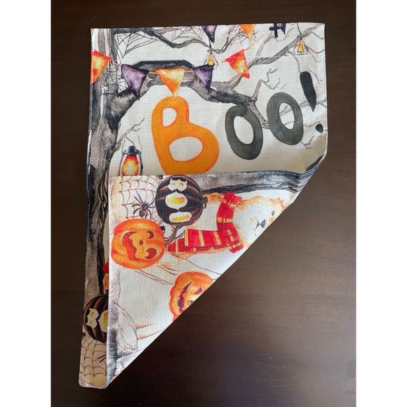 BOO Three Dogs Going Trick or Treating  Garden Flag 12x18 Double Sided - Picture 2 of 4